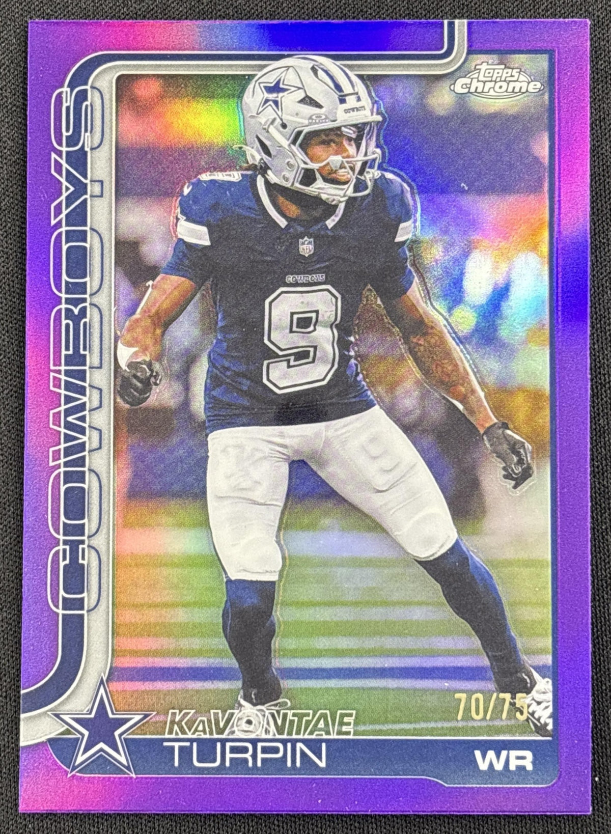 KaVontae Turpin 2025 Topps Chrome Purple Refractor /75 Cowboys