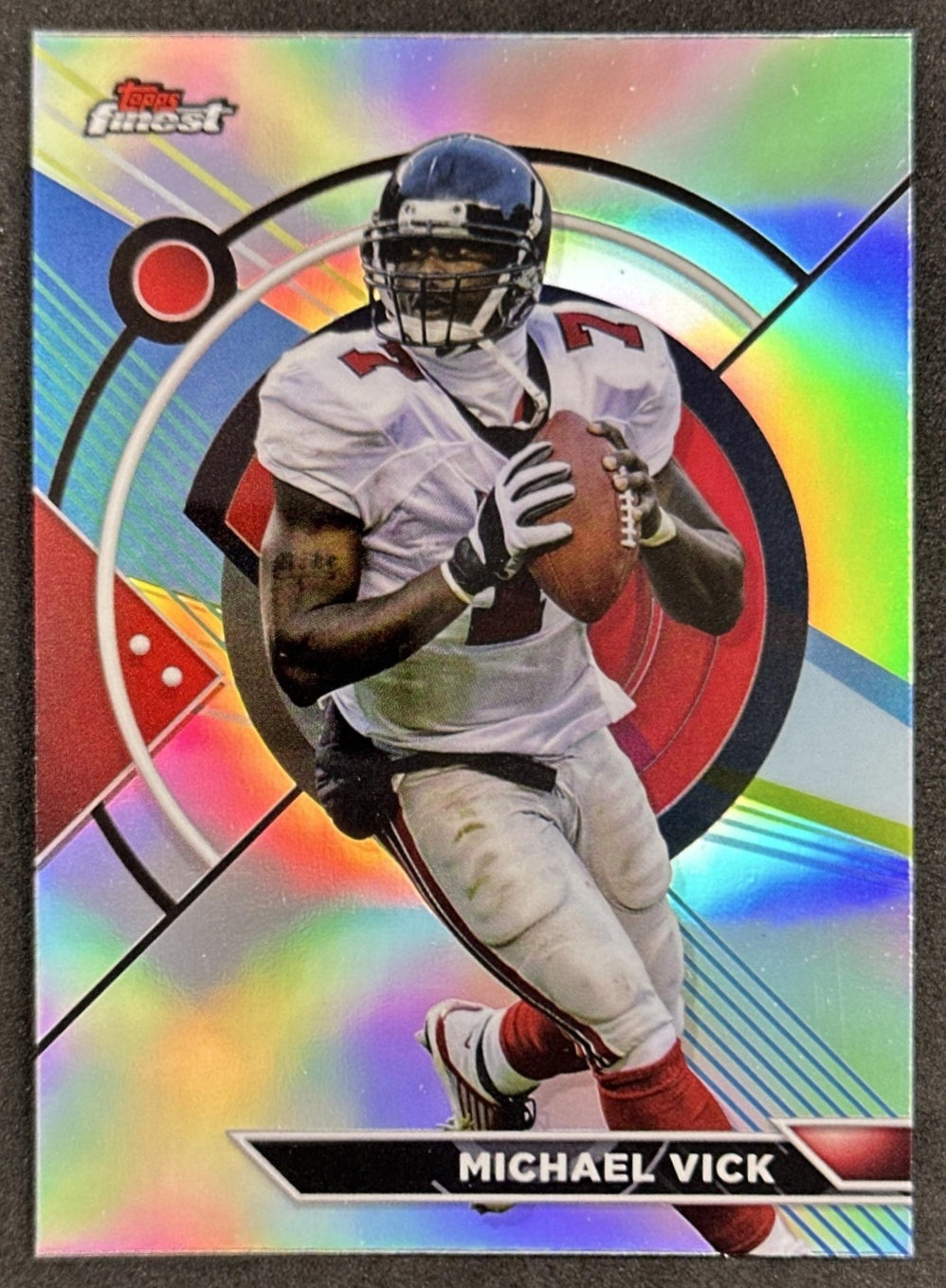 Michael Vick 2023 Topps Composite Finest Refractor Falcons front sports trading card