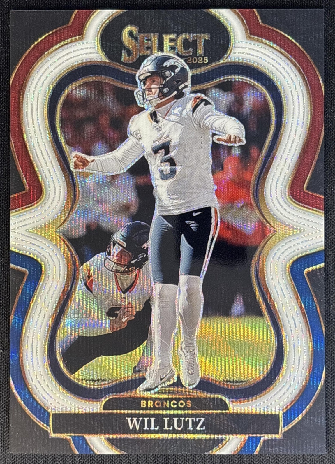 Wil Lutz 2025 Panini Select Suite Level Tri-Color Prizm /199 Broncos