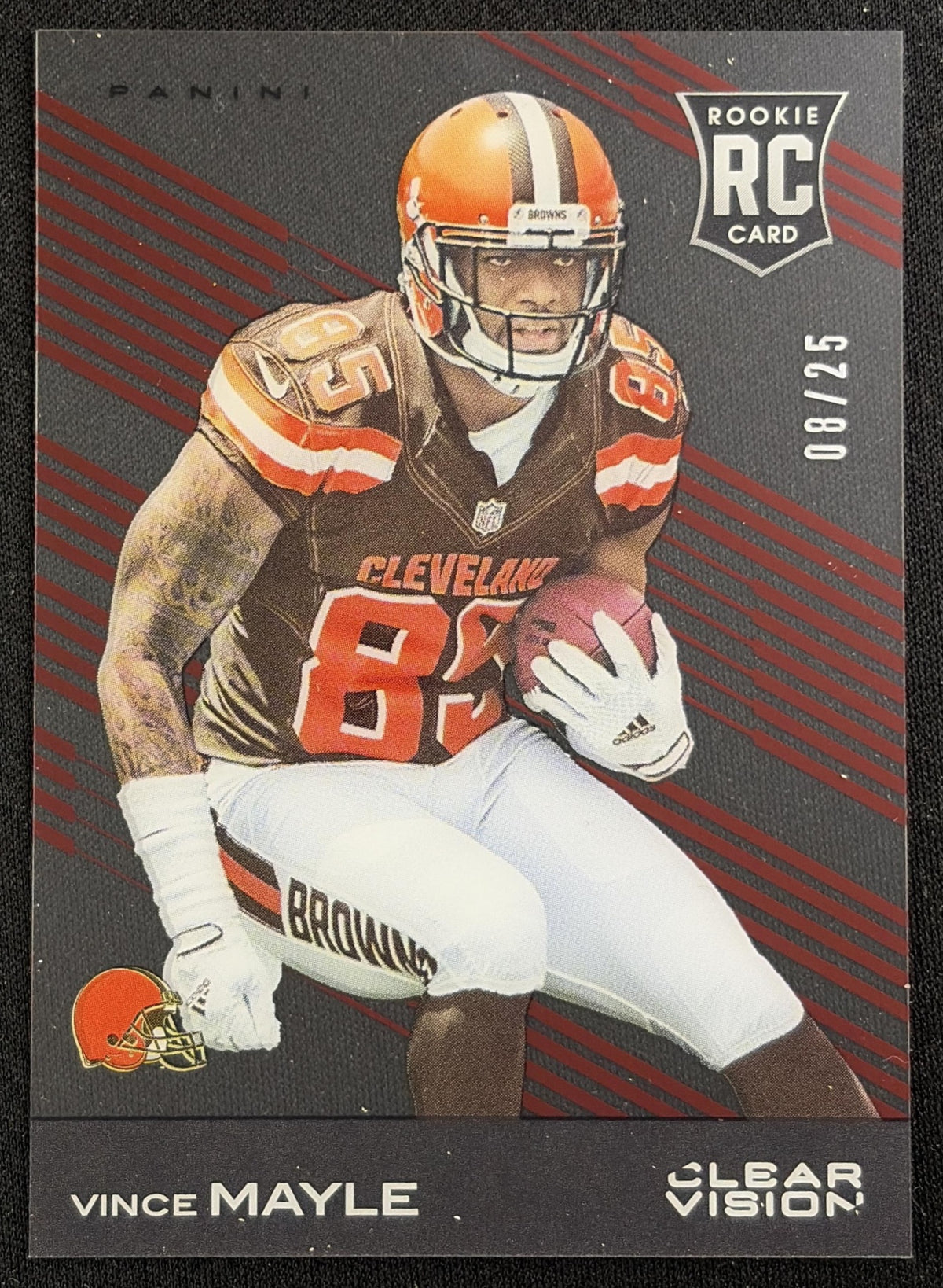 Vince Mayle 2015 Panini Clear Vision Red /25 Browns Sports Trading Card