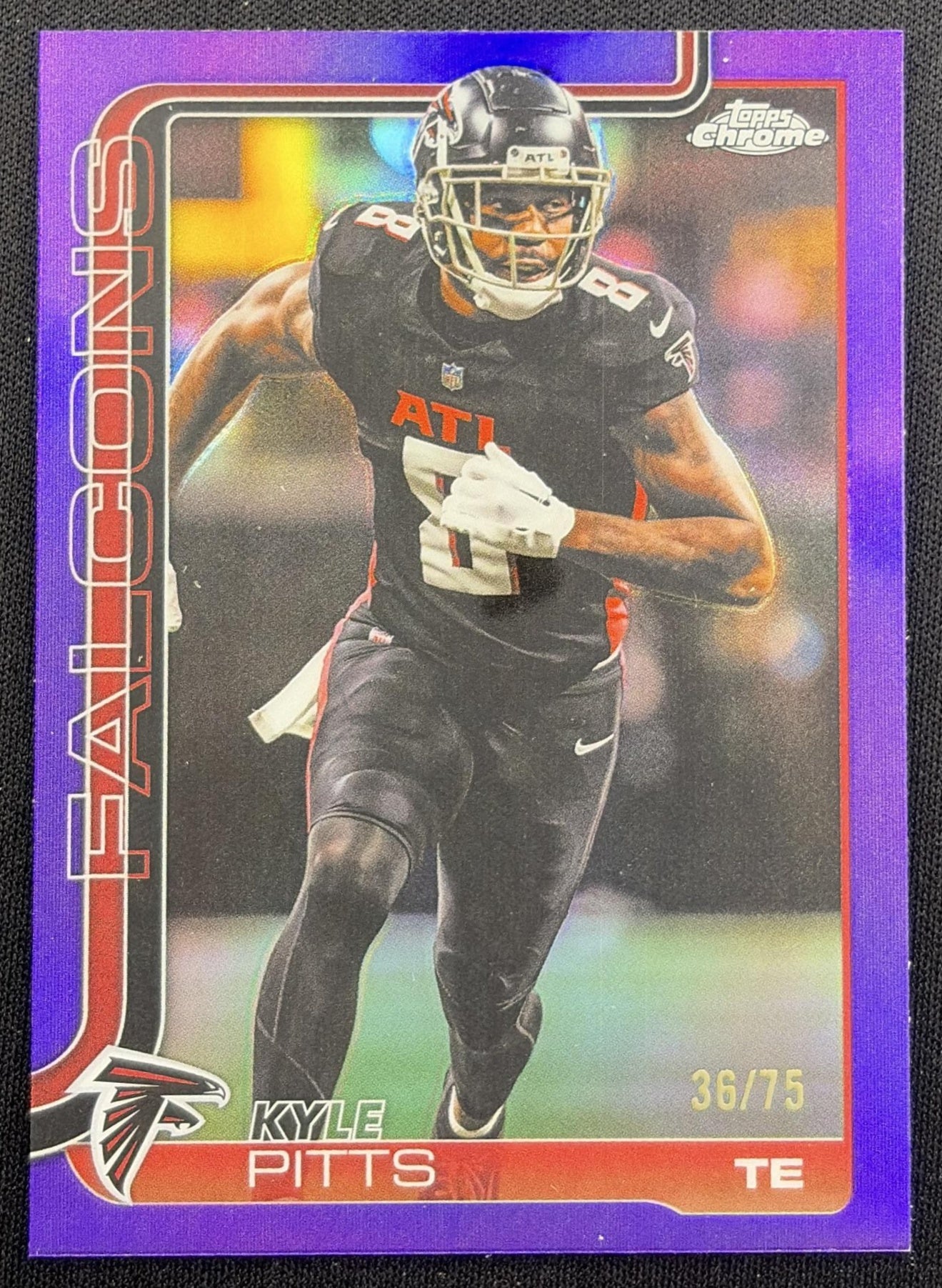 Kyle Pitts 2025 Topps Chrome Purple Refractor /75 Falcons