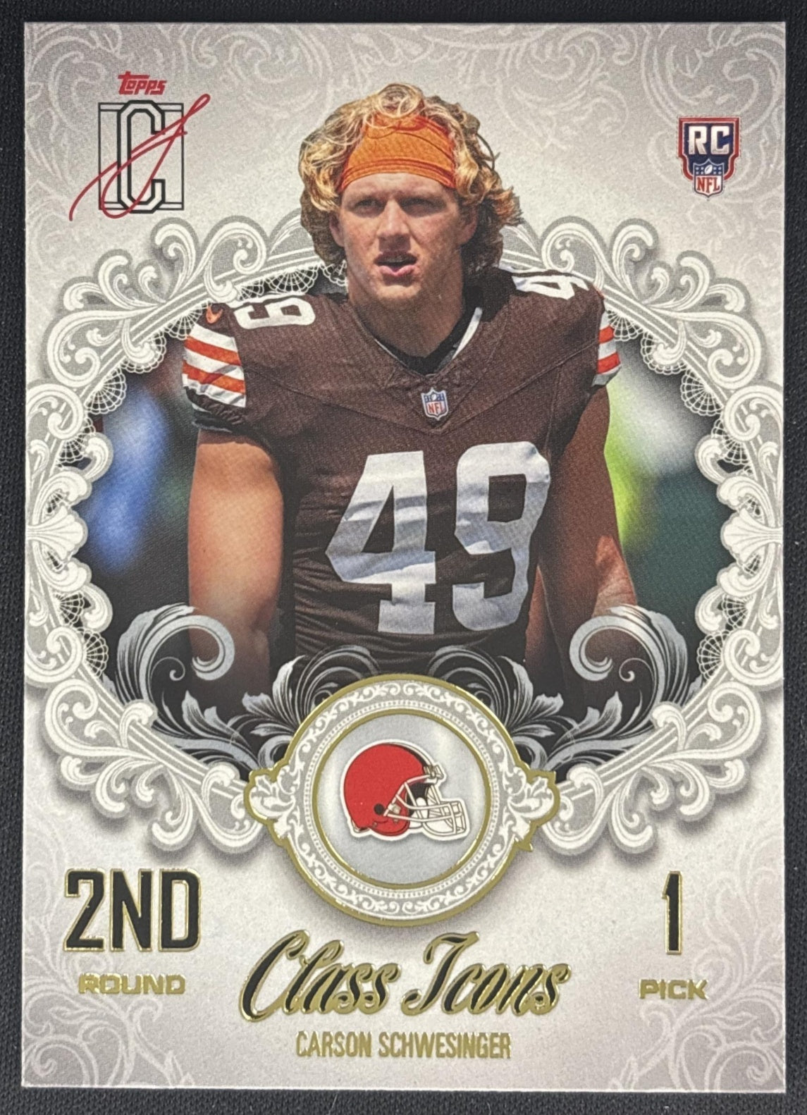 Carson Schwesinger 2025 Topps Signature Class Icons Browns front