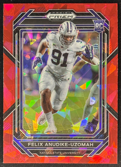 Felix Anudike-Uzomah 2023 Panini Prizm Draft Picks Prizms Red Ice Wildcats Sports Trading Cards