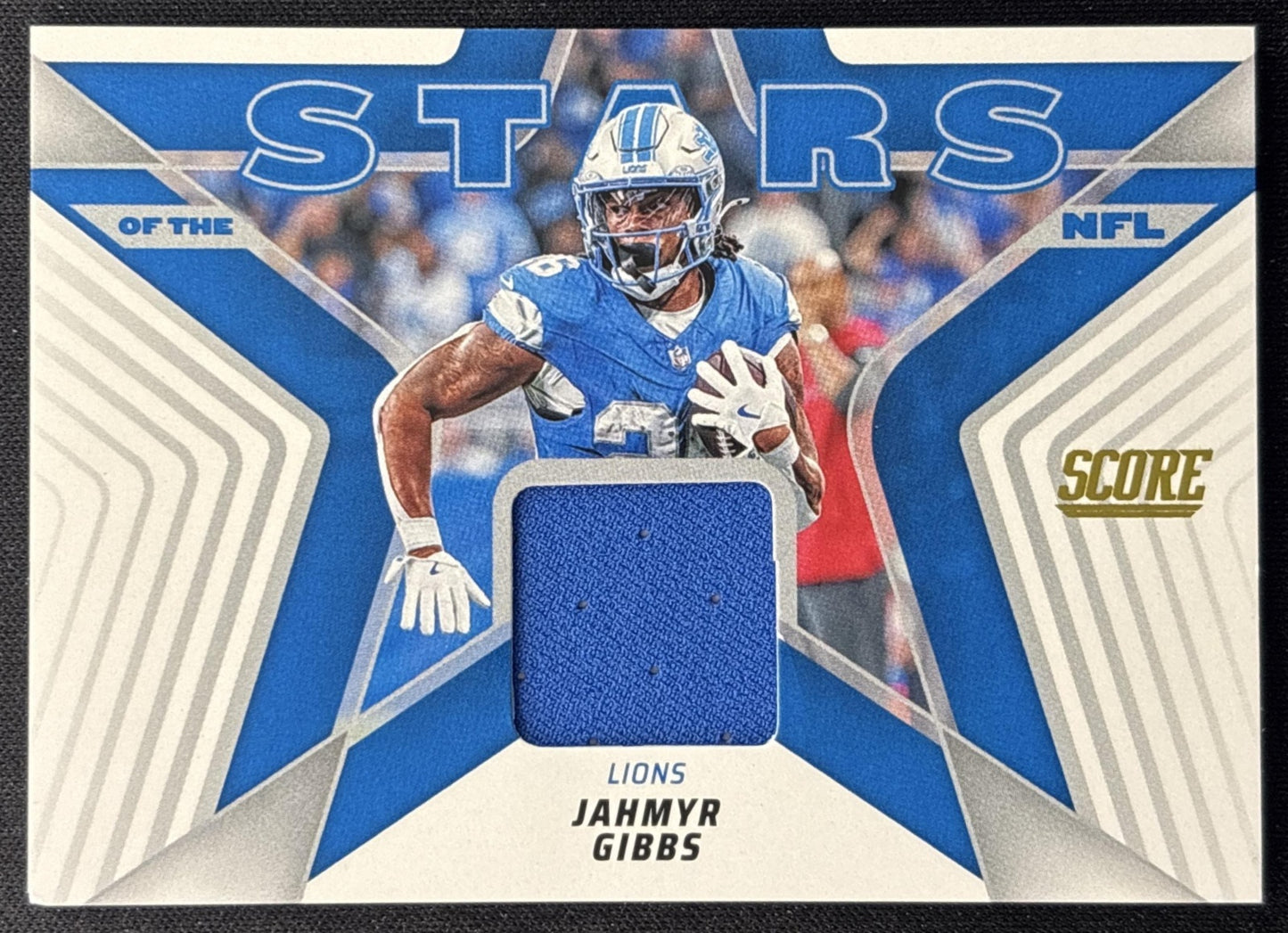 Jahmyr Gibbs 2025 Panini Score Stars of the NFL Jersey Lions Sports Trading Cards