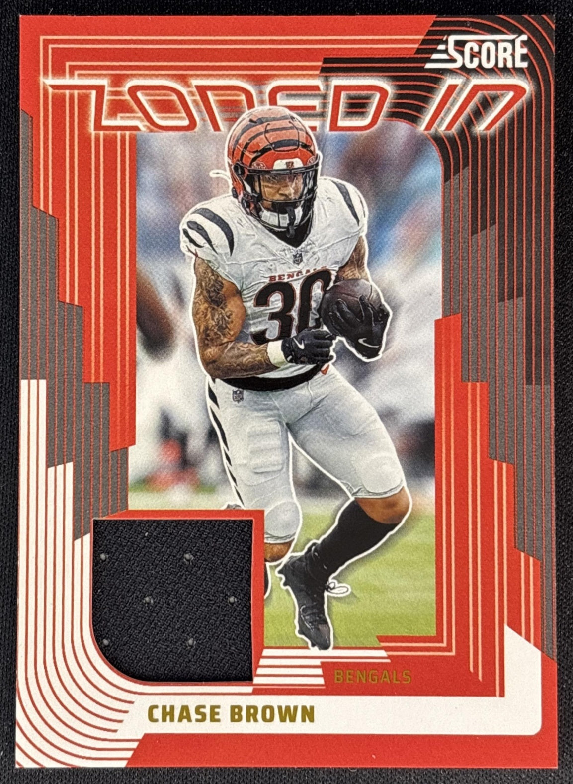 Chase Brown 2025 Panini Score Zoned In Jerseys Bengals Sports Trading Cards