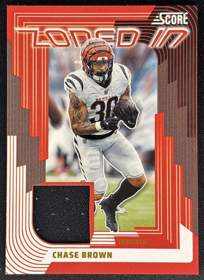 Chase Brown 2025 Panini Score Zoned In Jerseys Bengals Sports Trading Cards
