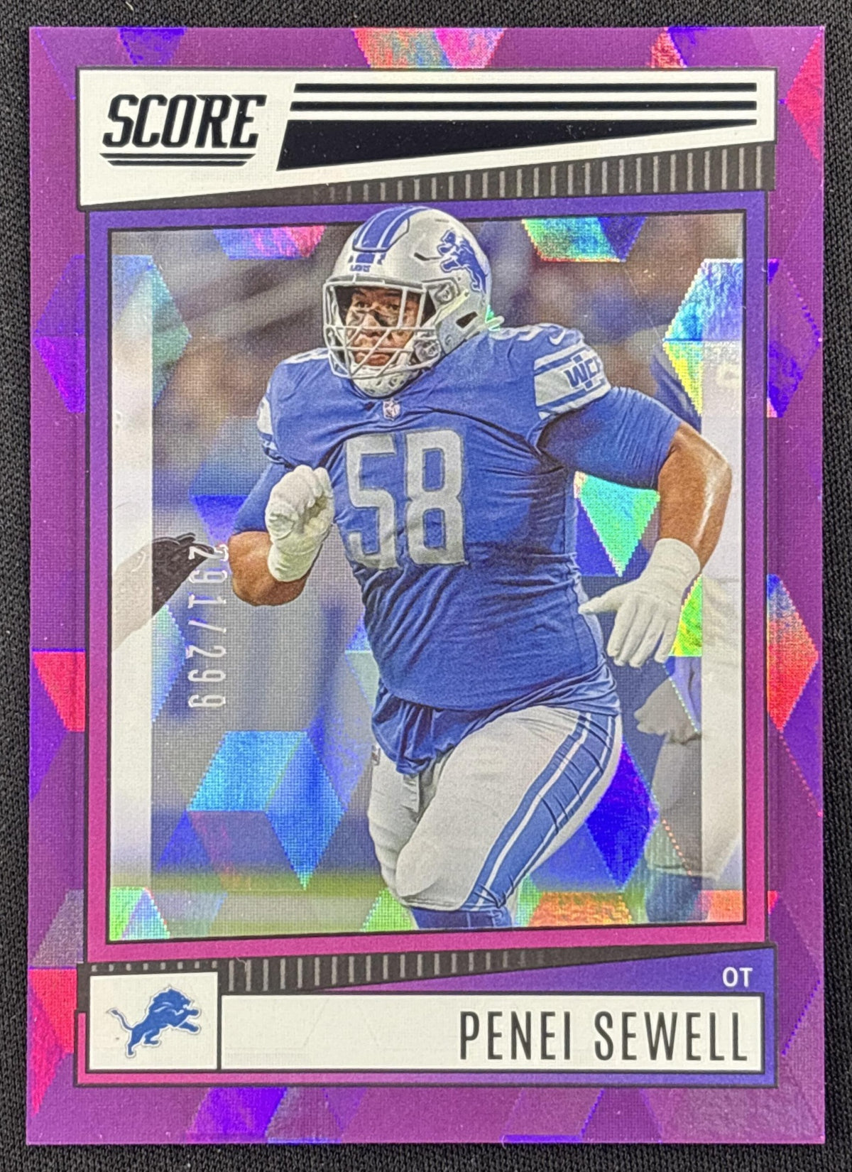 Penei Sewell 2022 Panini Score Ellipse /299 Lions