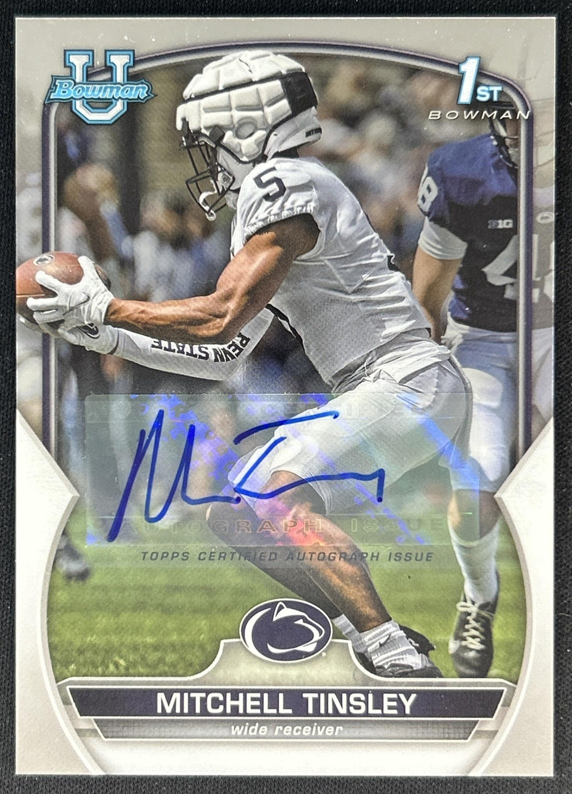 Mitchell Tinsley 2022 Bowman University Chrome Prospect Auto Nittany Lions Front