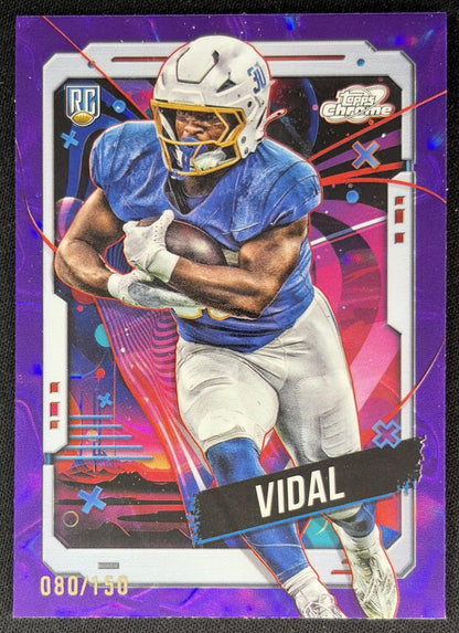 Kimani Vidal 2024 Topps Cosmic Chrome Purple Nebula Refractor /150 Chargers front