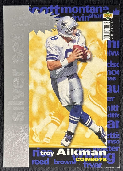 Troy Aikman 1995 Collector's Choice You Crash the Game Silver Set Exchange Cowboys Sports Trading Card