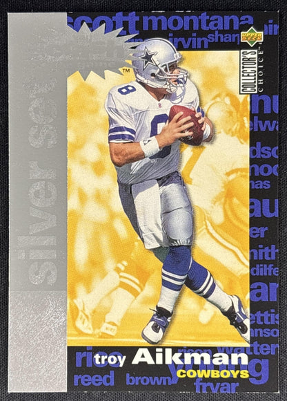 Troy Aikman 1995 Collector's Choice You Crash the Game Silver Set Exchange Cowboys Sports Trading Card