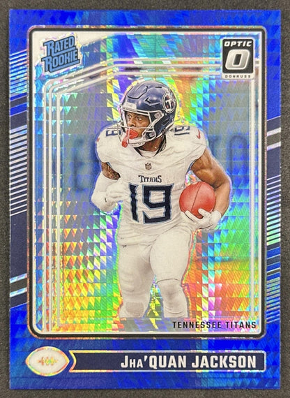 Jha'Quan Jackson 2024 Panini Donruss Optic Blue Hyper Titans
