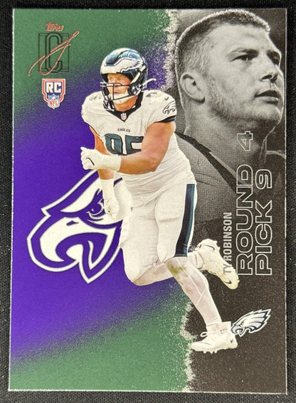 Ty Robinson 2025 Topps Signature Class Green & Purple Rookie Eagles front