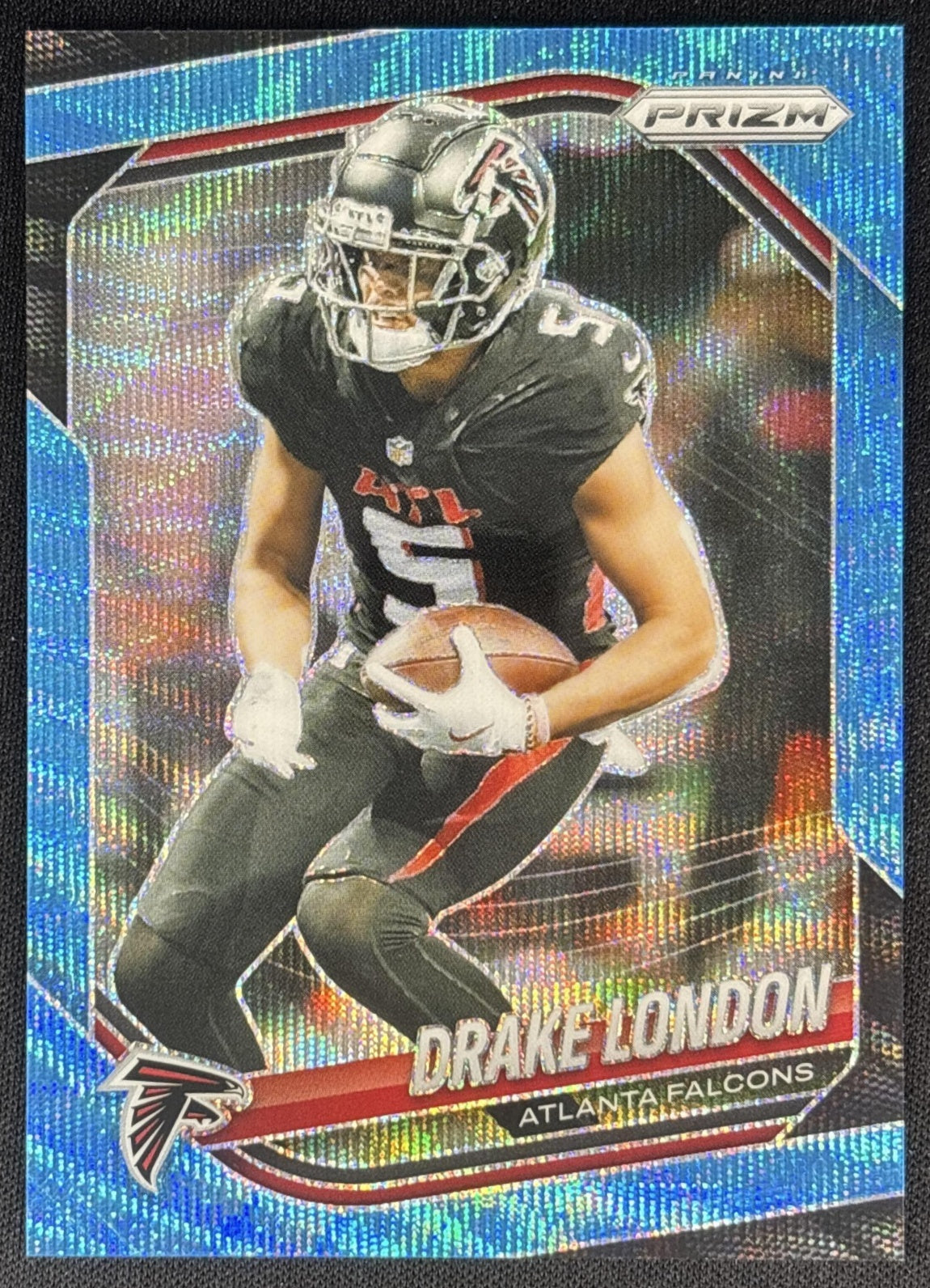 Drake London 2025 Panini Prizm Blue Wave /230 Falcons Sports Trading Card
