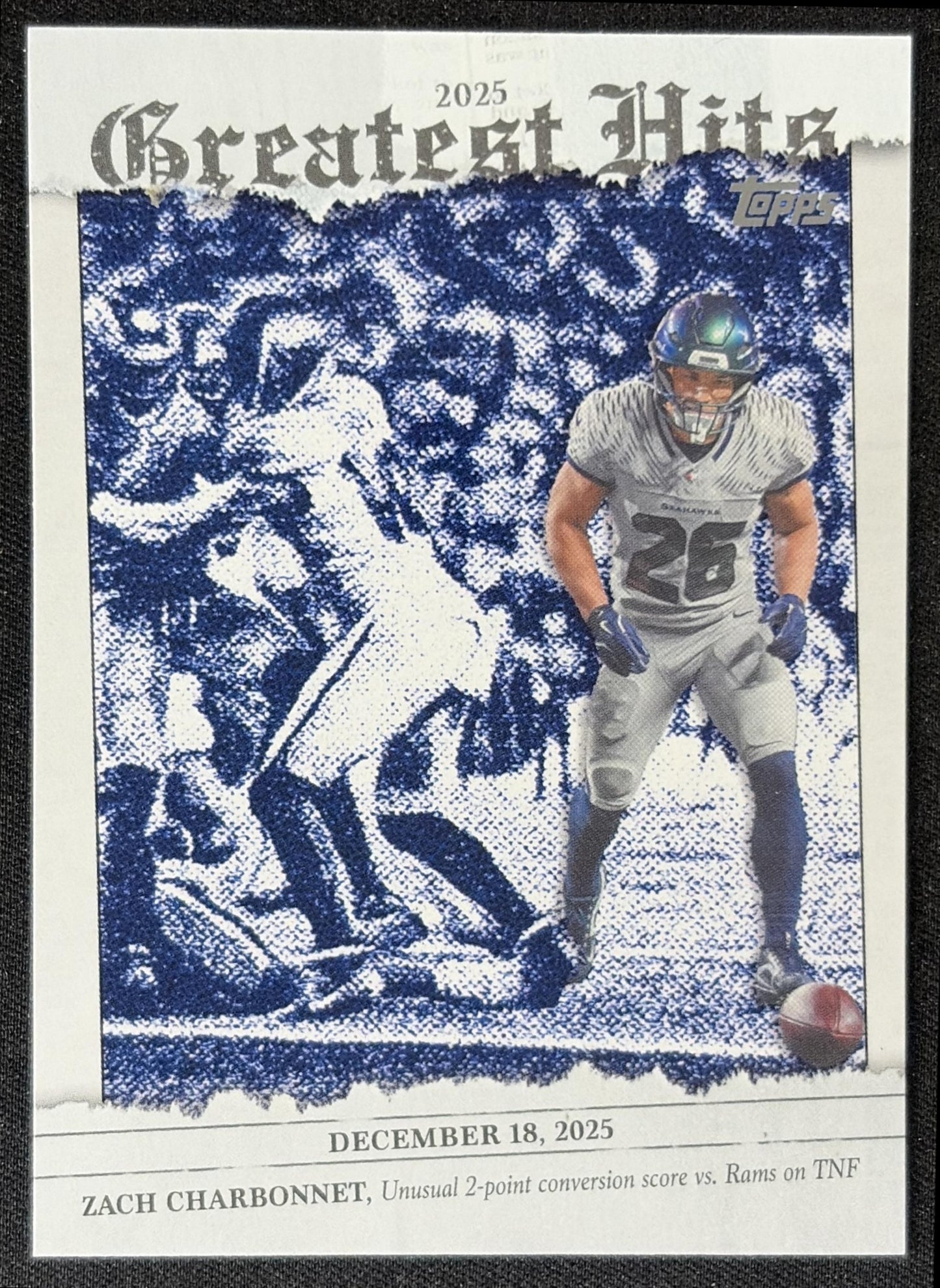 Zach Charbonnet 2026 Topps 2025 Greatest Hits Seahawks front