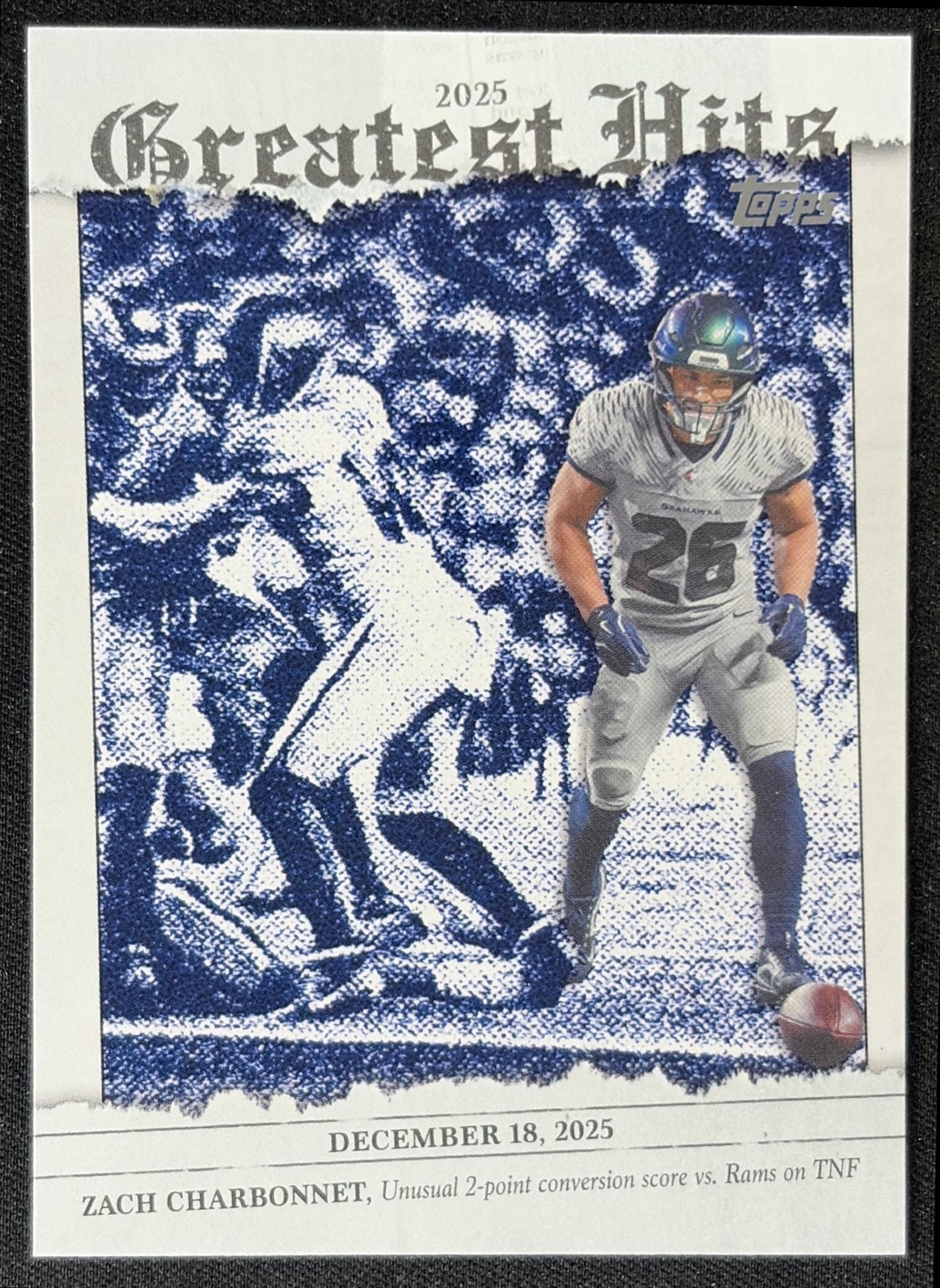 Zach Charbonnet 2026 Topps 2025 Greatest Hits Seahawks front