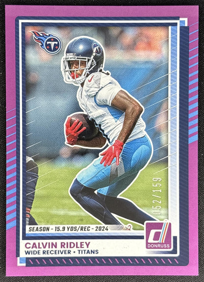 Calvin Ridley 2025 Panini Donruss Season Stat Line /159 Titans