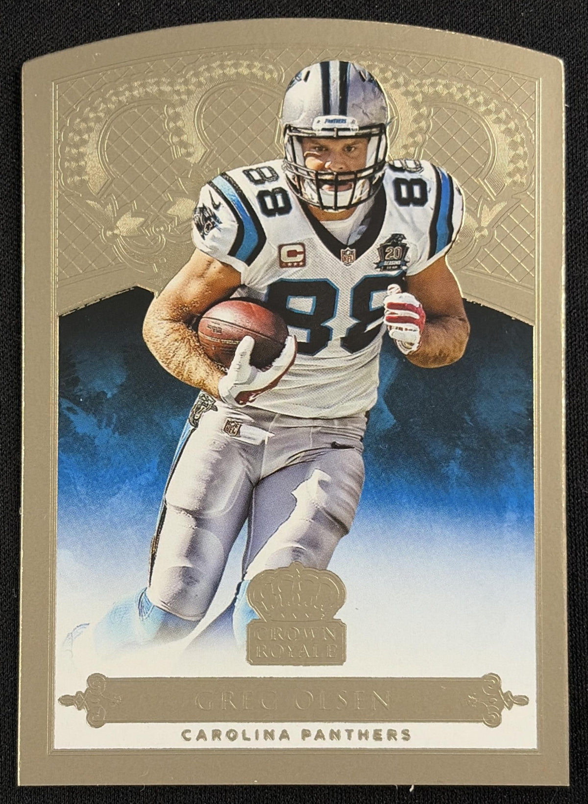 Greg Olsen 2015 Panini Crown Royale Retail Pewter /199 Panthers sports trading card front