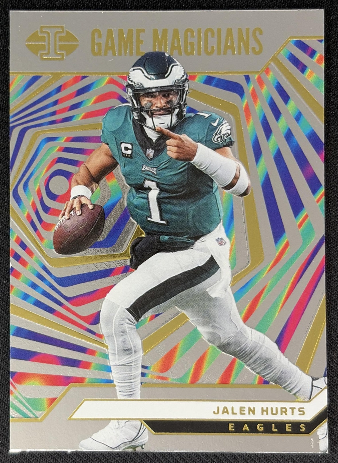 Jalen Hurts 2024 Panini Illusions Game Magicians Eagles front