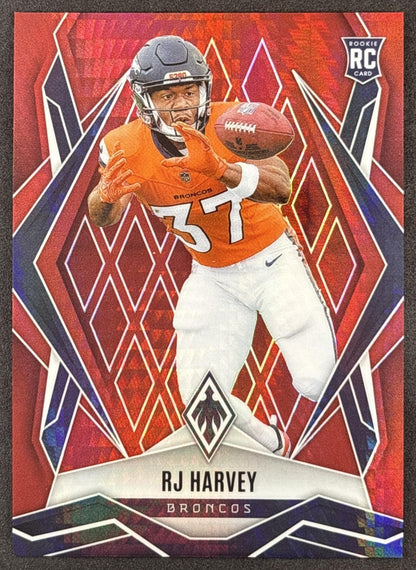 RJ Harvey 2025 Panini Phoenix Red Hyper Prizm /399 Broncos
