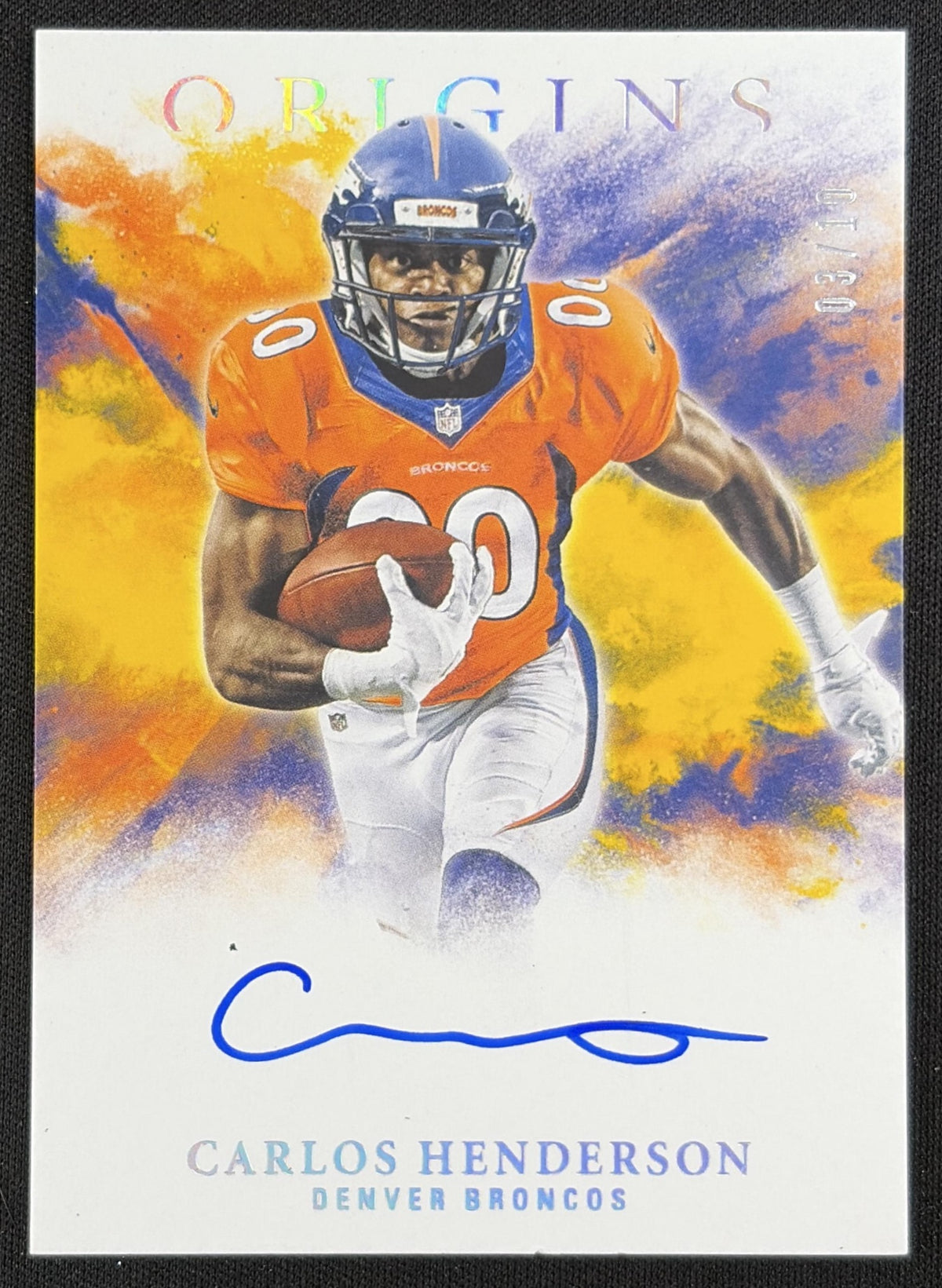 Carlos Henderson 2017 Panini Origins Rookie Auto Gold /10 Broncos