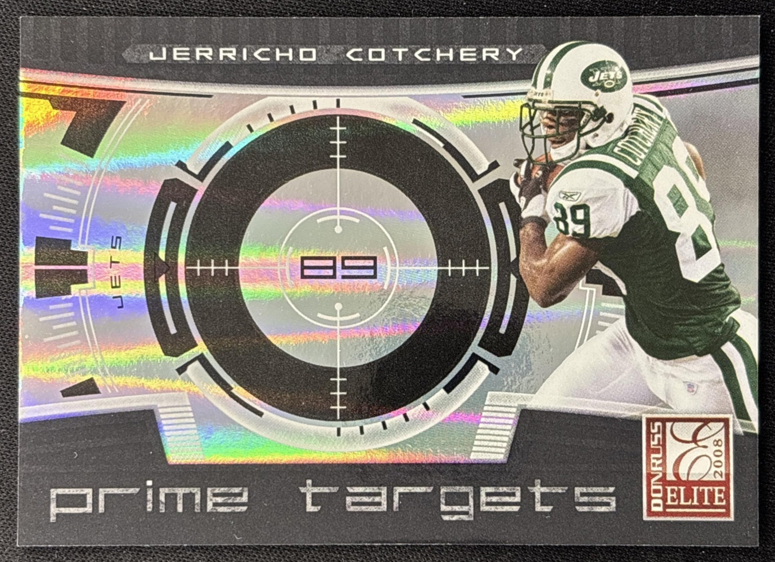 Jerricho Cotchery 2008 Donruss Elite Prime Targets Black /400 Jets front