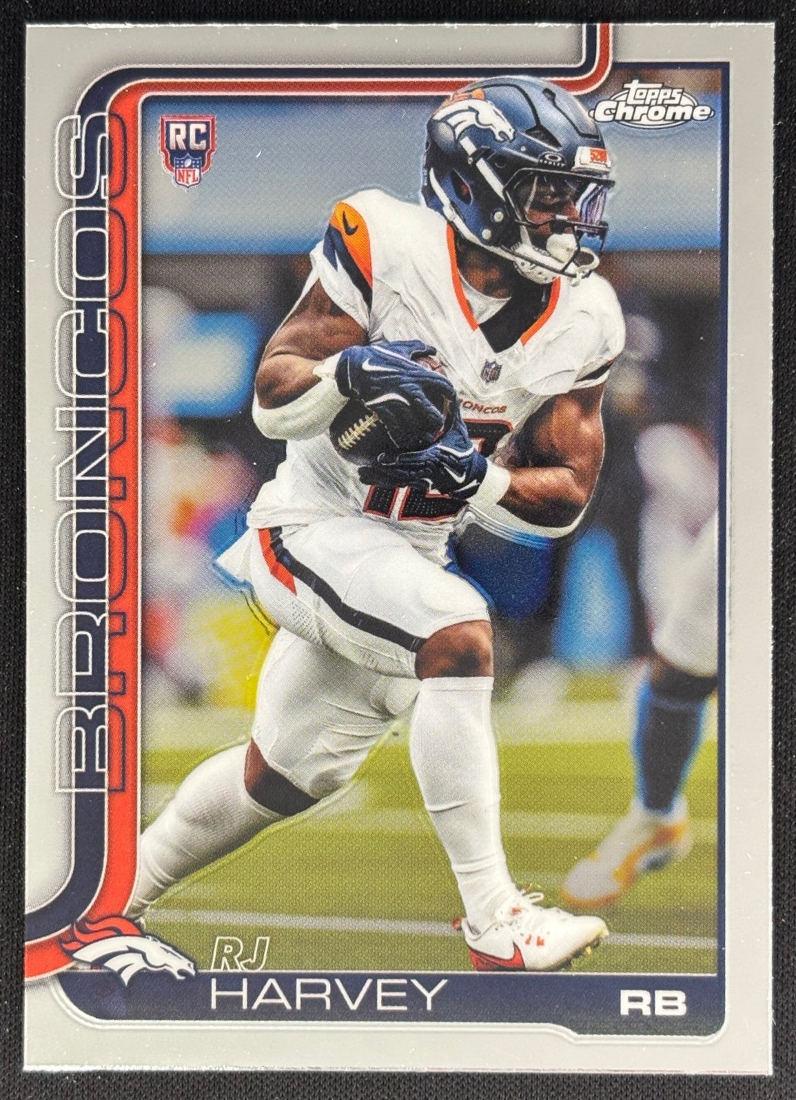 RJ Harvey 2025 Topps Chrome Rookie Broncos Sports Trading Cards