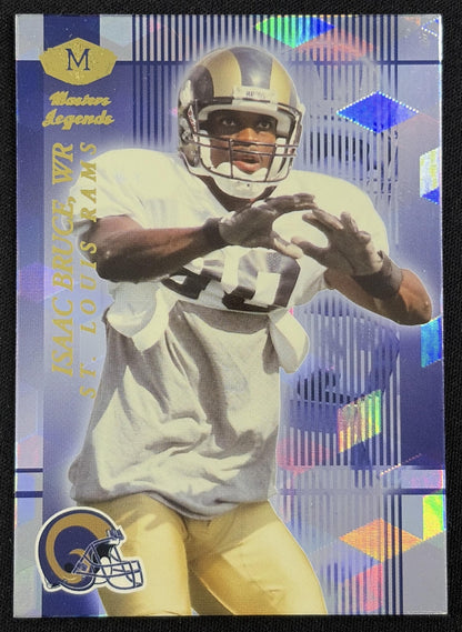 Front of Isaac Bruce 2000 Collector's Edge Masters Legends /5000 Rams sports trading card