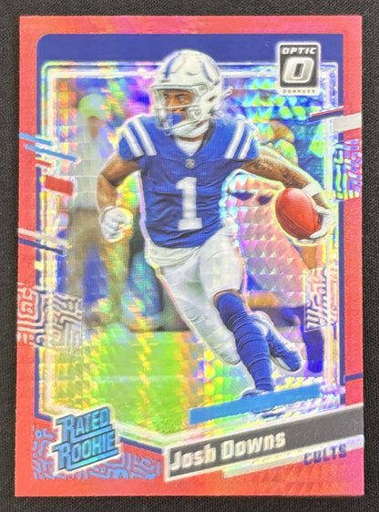 Josh Downs 2023 Panini Donruss Optic Red Hyper Prizm Colts