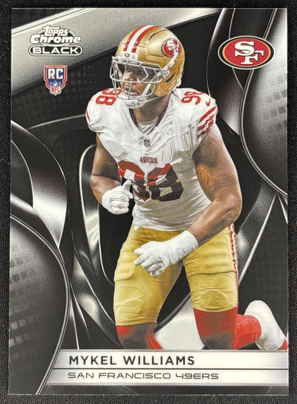 Mykel Williams 2025 Topps Chrome Black 49ers front