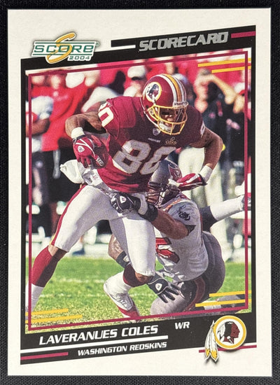 Laveranues Coles 2004 Score Scorecard /625 Redskins front