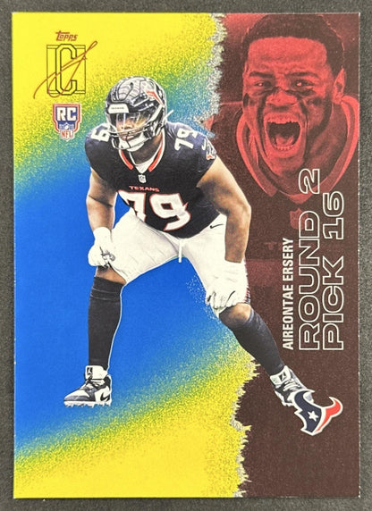 Aireontae Ersery 2025 Topps Signature Class Rookie Blue & Yellow Foil Texans front