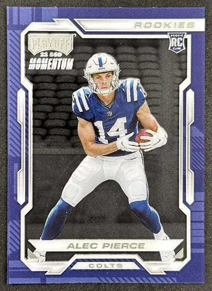 Alec Pierce 2022 Panini Chronicles Playoff Momentum Rookies Colts