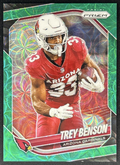 Trey Benson 2025 Panini Prizm Green Scope /75 Cardinals Front
