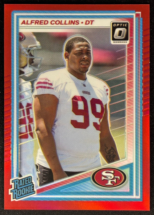 Alfred Collins 2025 Donruss Optic Rated Rookie Red Prizm /149 49ers front