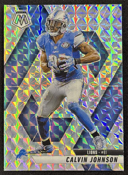 Calvin Johnson 2025 Panini Mosaic Prizm Lions