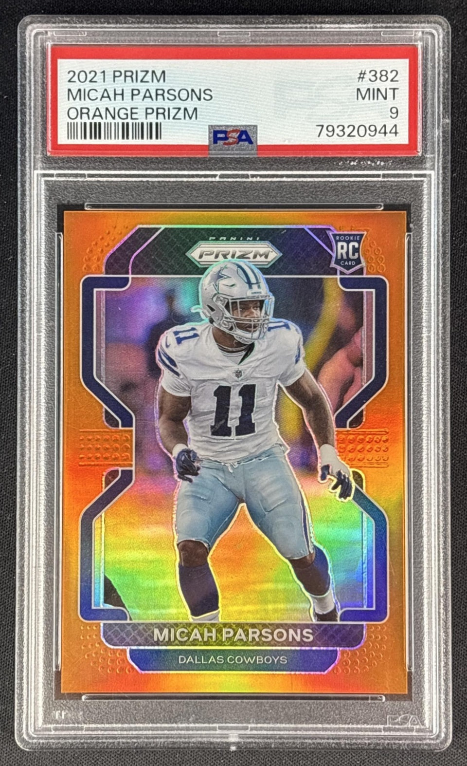 Micah Parsons 2021 Panini Prizm Orange /249 PSA 9