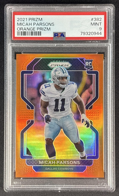Micah Parsons 2021 Panini Prizm Orange /249 PSA 9