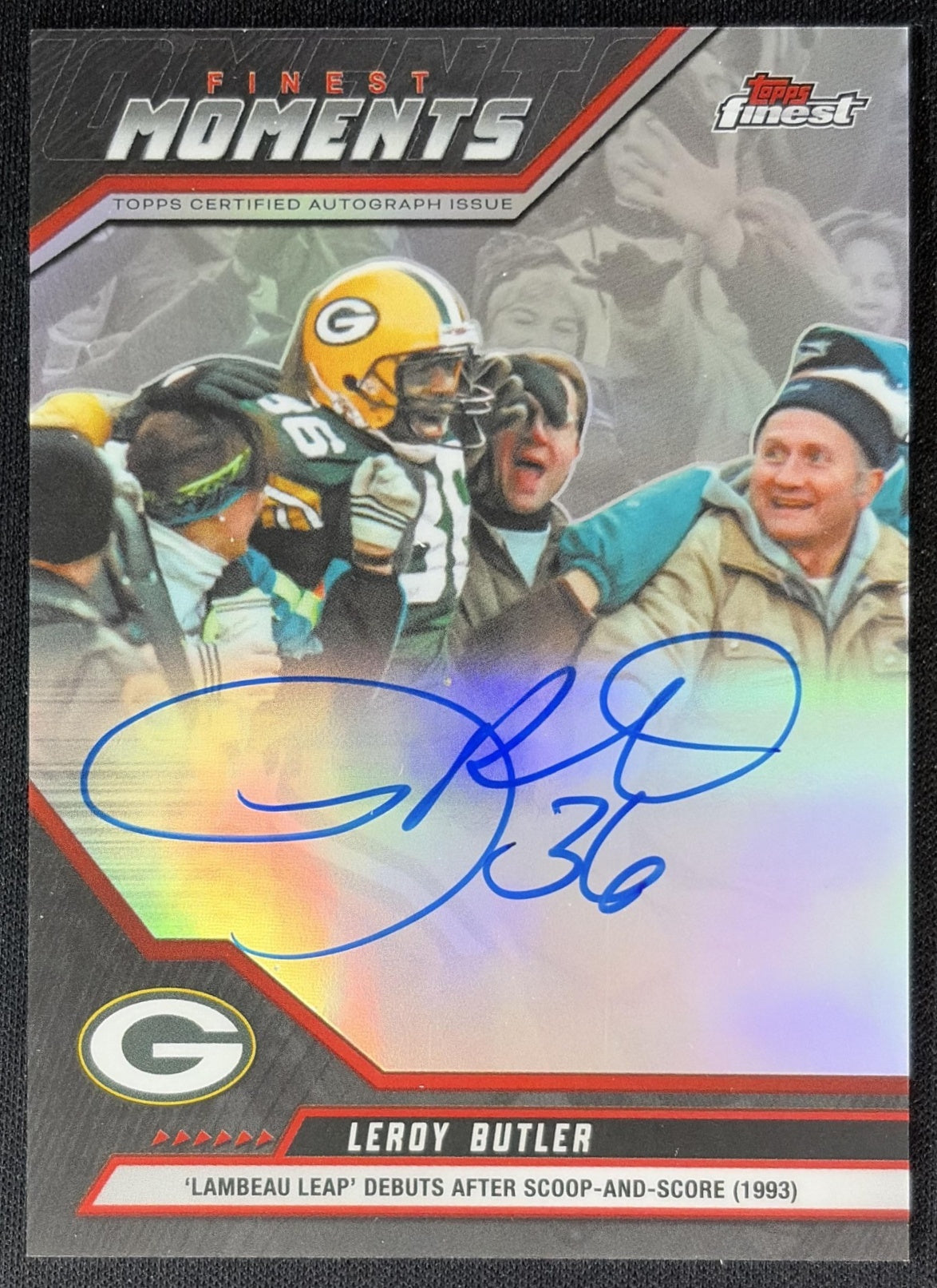 LeRoy Butler 2025 Topps Finest Moments Auto Packers front