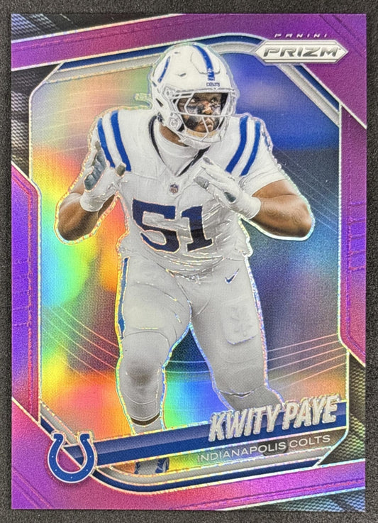 Kwity Paye 2025 Panini Prizm Purple /125 Colts Sports Trading Cards