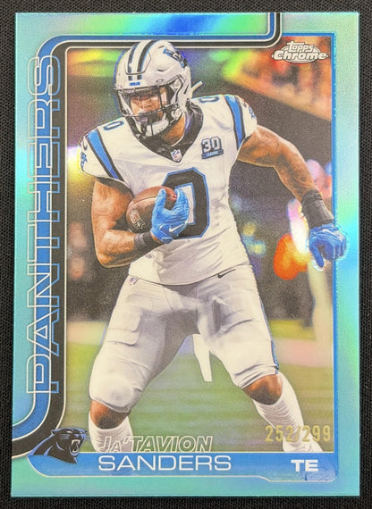 Ja'Tavion Sanders 2025 Topps Chrome Teal Refractor /299 Panthers