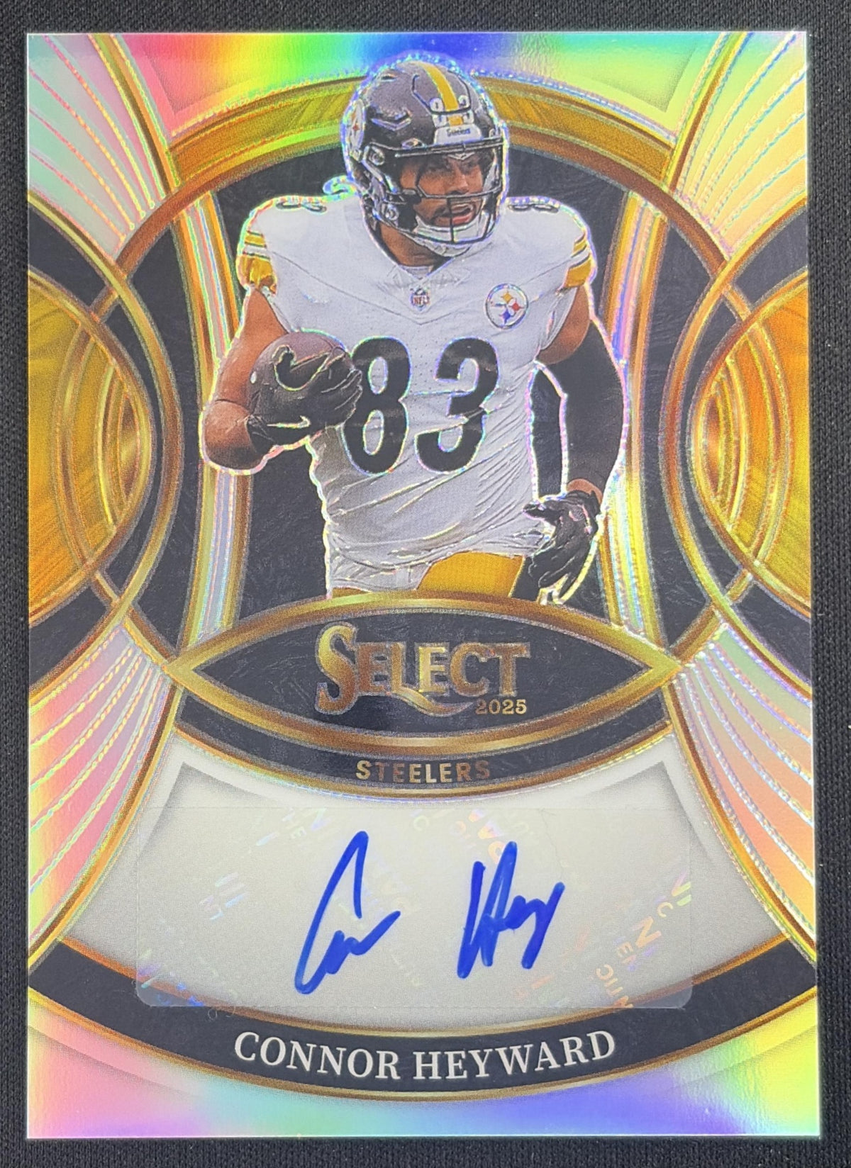 Connor Heyward 2025 Panini Select Signatures Silver Prizm Steelers Sports Trading Card