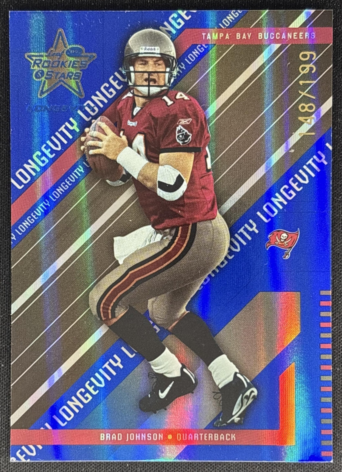 Brad Johnson 2004 Leaf Rookies & Stars Longevity Sapphire /199 Buccaneers