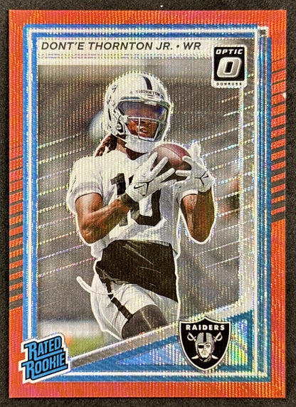 Dont'e Thornton Jr. 2025 Donruss Optic Rated Rookie Preview Red Wave Raiders