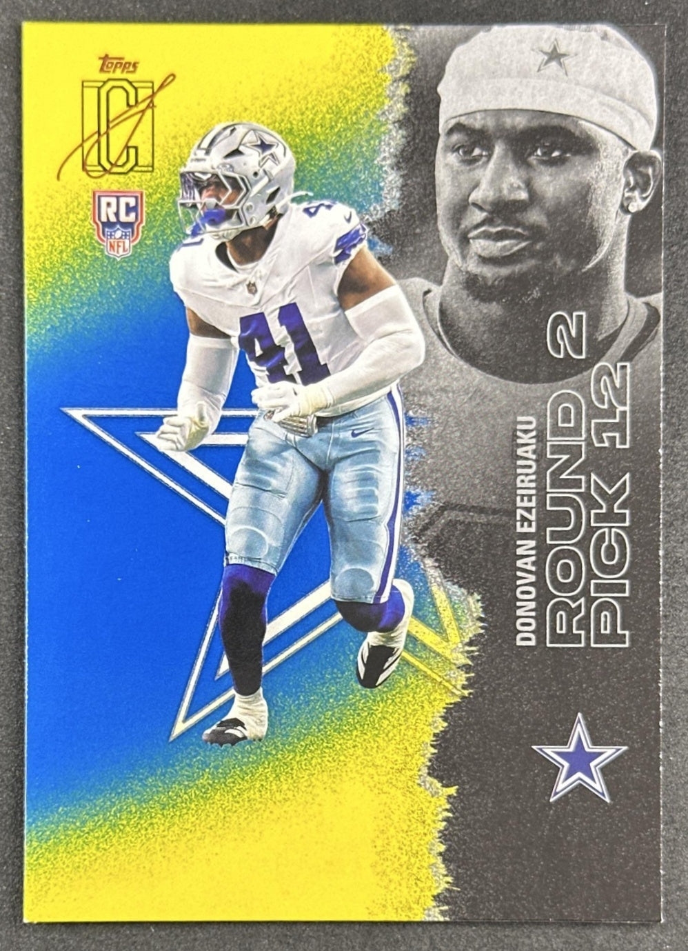 Donovan Ezeiruaku 2025 Topps Signature Class Rookie Blue & Yellow Foil Cowboys