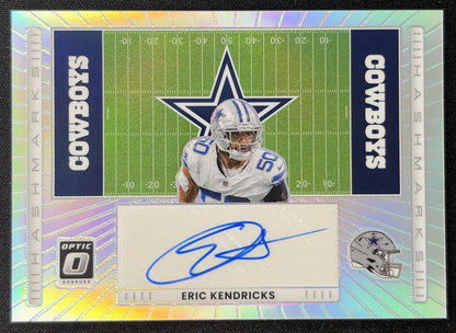 Eric Kendricks 2025 Panini Donruss Optic Hash Mark Auto Holo Prizm Cowboys Sports Trading Cards