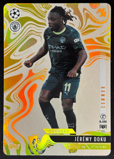 Jeremy Doku 2025 Topps Match Attax Madness UEFA Champions League Common Man City Sports Trading Cards
