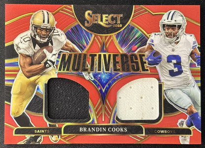 Brandin Cooks 2025 Panini Select Multiverse Jerseys Red Prizm