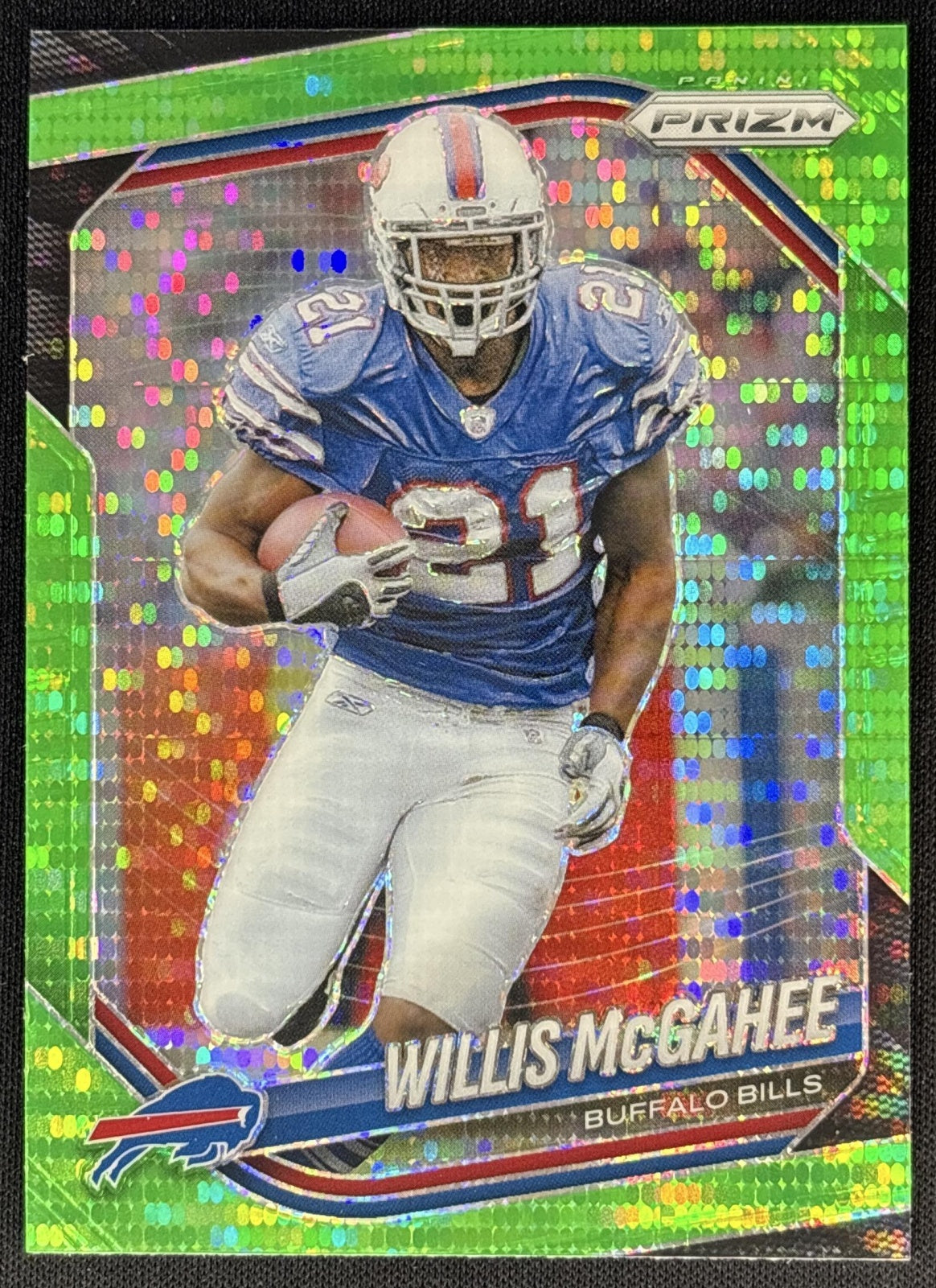 Willis McGahee 2025 Panini Prizm Neon Green Pulsar Bills
