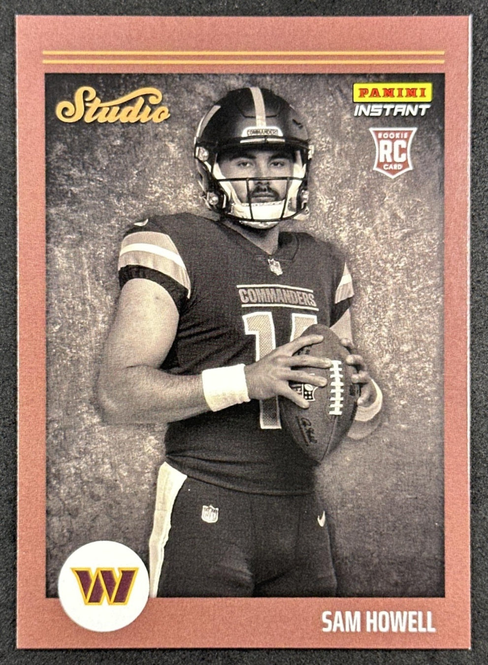Sam Howell 2022 Panini Instant Studio Rookie /911 Commanders Cowboys front sports trading card